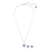 Magic set, Snowflake, Blue, Rhodium plated